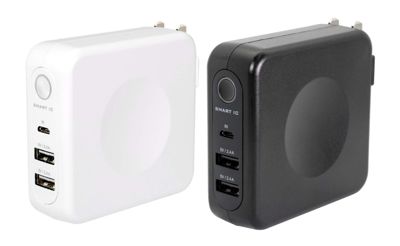 オウルテック AC充電器 ＋ モバイルバッテリー 6700mAh USBポート2個付き Smart IC対応 1年保証 ブラック OWL-LPBAC6701-BK