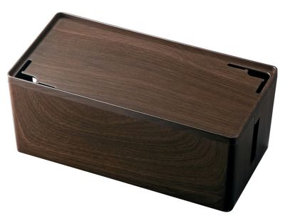 サンワダイレクト ケーブルボックス iPhone スマートフォン 設置 ケーブル収納ボックス 木目柄 200-CB001M