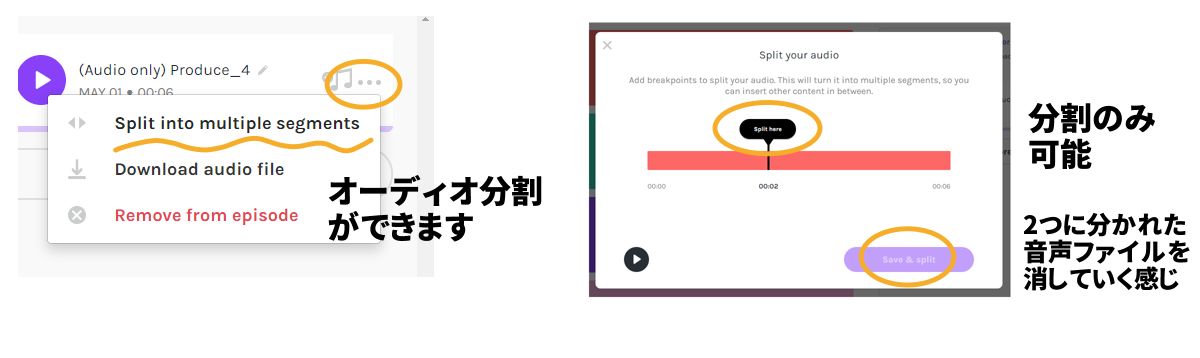 オーディオ分割