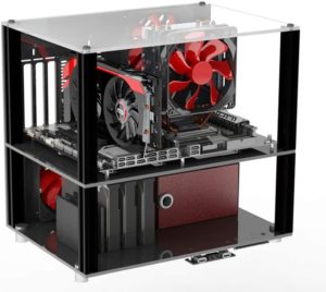 【BWH】PCオープンフレーム 透明 モッドベーススタンド PCケース DIY ケースブラケット 二層タイプ (ATX)