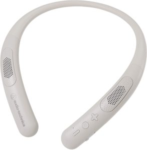 audio-technica ワイヤレスネックスピーカー Bluetooth5.0/本体約75ｇ軽量設計/連続再生約13時間/microSDメモリーカード対応 AT-NSP300BT