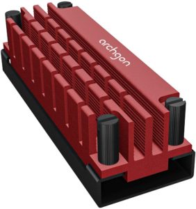 Archgon M.2 2280 PCIe NVMe SSD対応 専用放熱 アルミ合金製 ヒートシンク パッド サーマル パッド付き 冷却ヒートシンク HS-1110-R (赤)