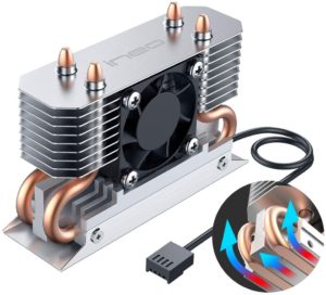 ineo アルミニウム M.2 SSDヒートシンクNVMEまたはSATA M.2 SSDに強力な冷却を提供する[M-3 ファン]