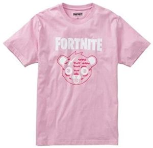 [nissen(ニッセン)] トップス メンズカジュアル 丸首・クルーネック トップス メンズカジュアル 丸首・クルーネック トップス・ワイシャツ FORTNITE(フォートナイト)ピンクのクマちゃんプリント半袖Tシャツ