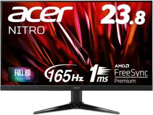 Acer ゲーミングモニター ディスプレイ 144hz 165hz Nitro 23.8インチ QG241YPbmiipx フルHD VA 1ms (VRB) HDMI2.0 FreeSync Premium HDR10 メーカー3年保証 広い視野角178°