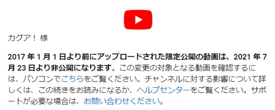 YouTube限定公開が非公開になる