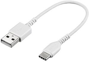  BUFFALO 0.1m［USB-C ⇔ USB-A］2.0ケーブル 充電・転送 ホワイト BSMPCAC201WH