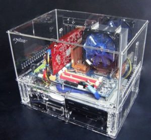  Nhowe DIYアクリルフル水コンピュータ透明コンピュータケースATX Double Layerコンピュータメインボックス