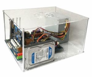重畳diyアクリルコンピュータゲームケース透明冷却熱放散ラックオープン裸デスクトップpcシャーシブラケット