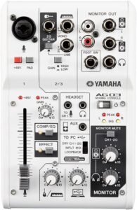 ヤマハ YAMAHA ウェブキャスティングミキサー オーディオインターフェース 3チャンネル AG03 インターネット配信に便利な機能付き 音楽制作アプリケーションCubasis LE対応