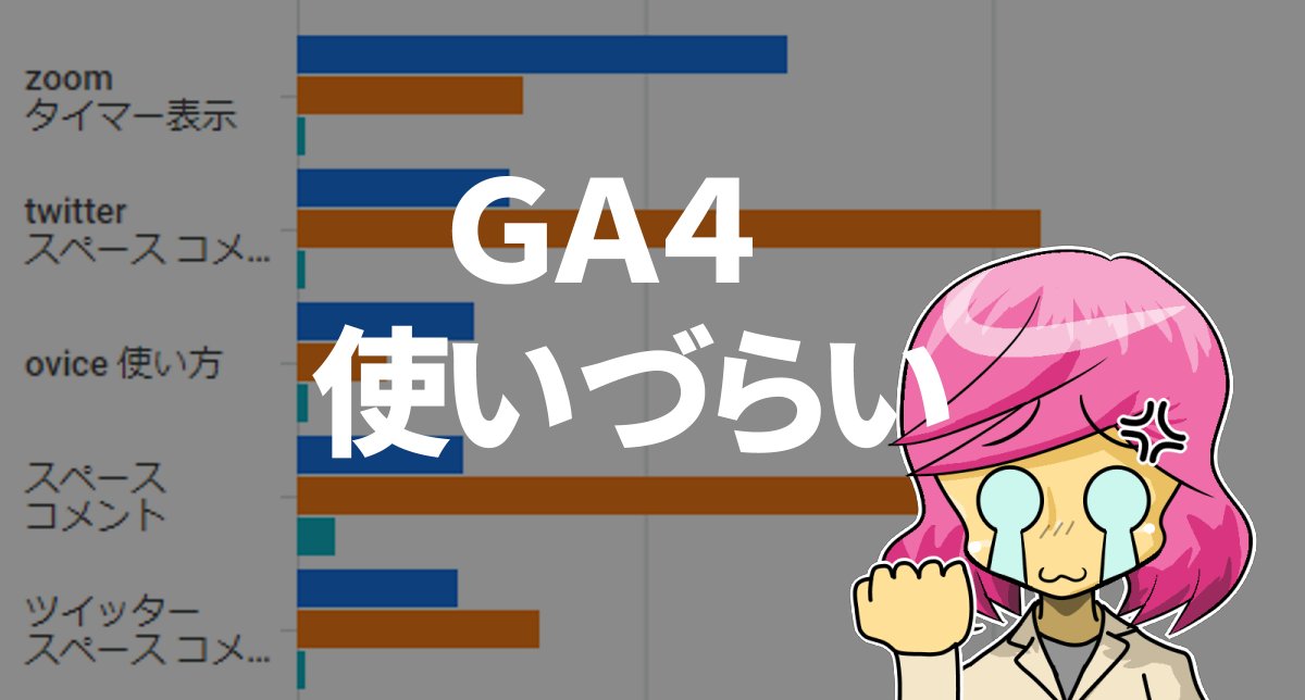 GA4 使いづらい