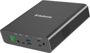 Krisdonia ポータブル電源 AC出力 27000mAh 大容量 130W モバイルバッテリー 超急速充電対応 USB-Cポート+QC3.0 USB-Aポート 予備電源 ノートパソコン/MacBook/iPhone/Android等対応 緊急・災害時バックアップ用電源