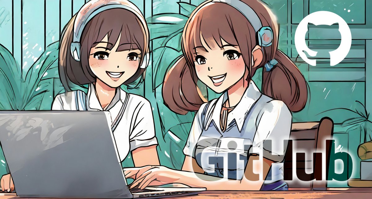 Firefly ノートパソコンでプログラミングしている笑顔の2人の女性　美少女アニメ風イラスト　輪郭線ない 70003