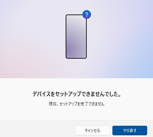 セットアップできませんでした